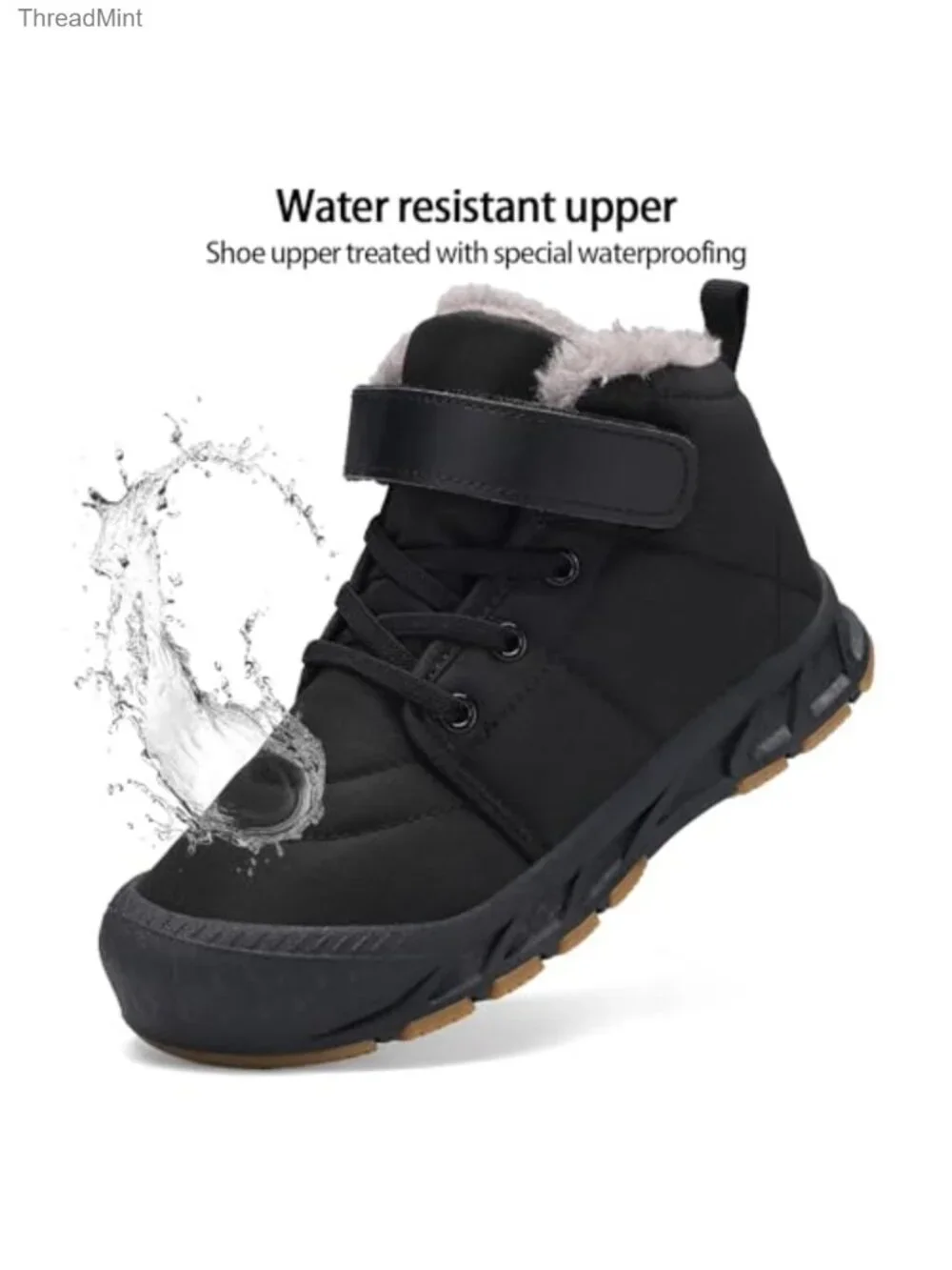 Boys Girls Waterproof Winter Snow Boots Non-Slip Ankle Boots